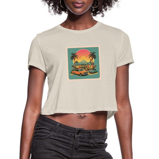 Capoeira Vintage Palm Springs Women's Cropped T-Shirt - dust