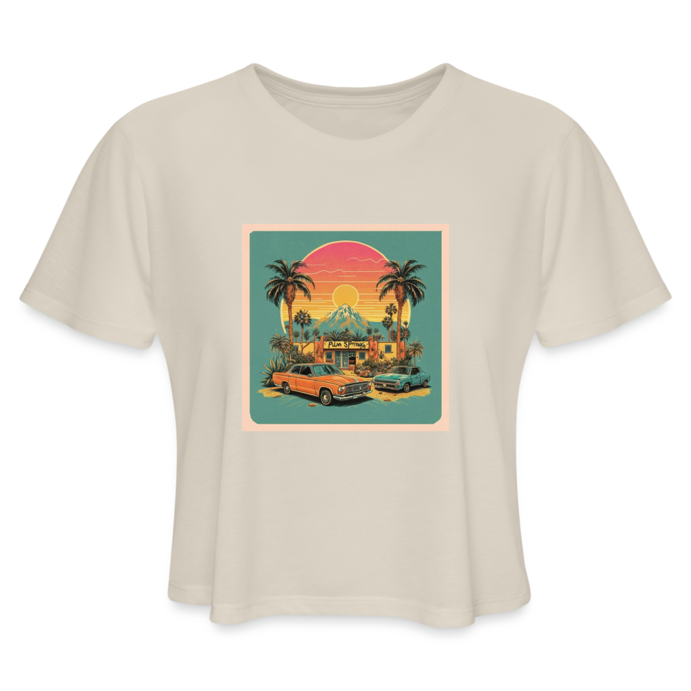 Capoeira Vintage Palm Springs Women's Cropped T-Shirt - dust