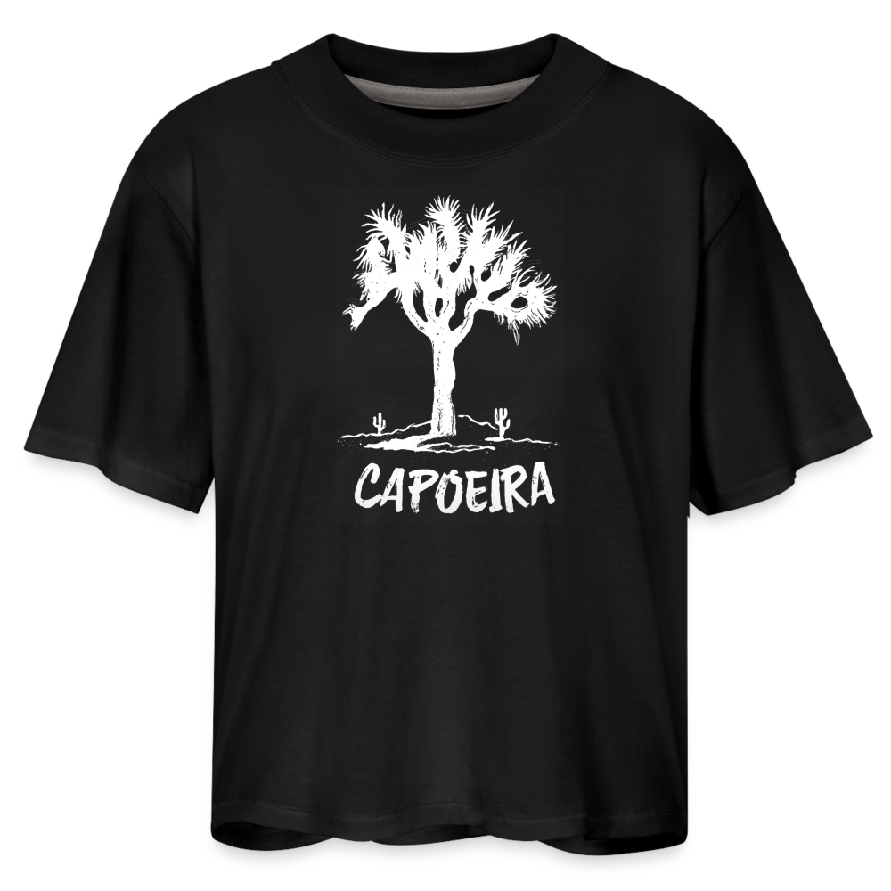 Capoeira Contrast Desert Women's Boxy Tee - black
