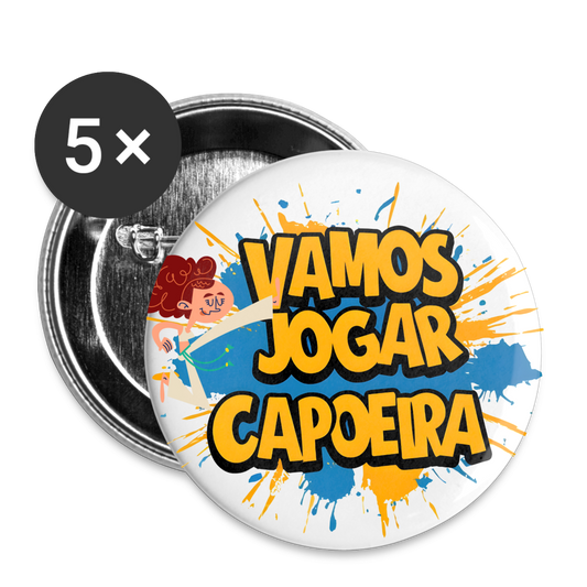 Capoeira Vamos Jogar Buttons large 2.2'' (5-pack) - white