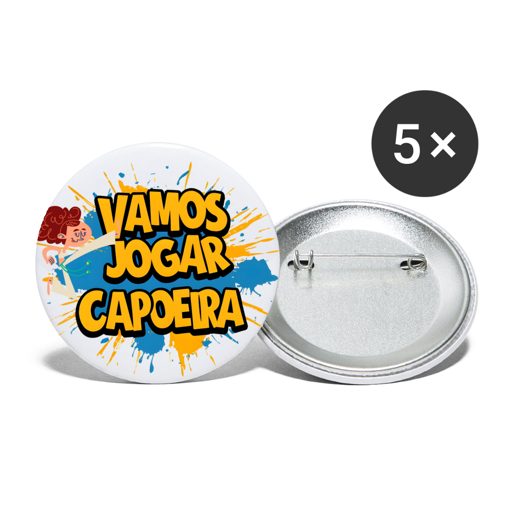Capoeira Vamos Jogar Buttons large 2.2'' (5-pack) - white
