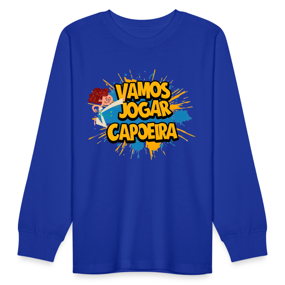 Capoeira Vamos Jogar Kids' Long Sleeve T-Shirt - royal blue