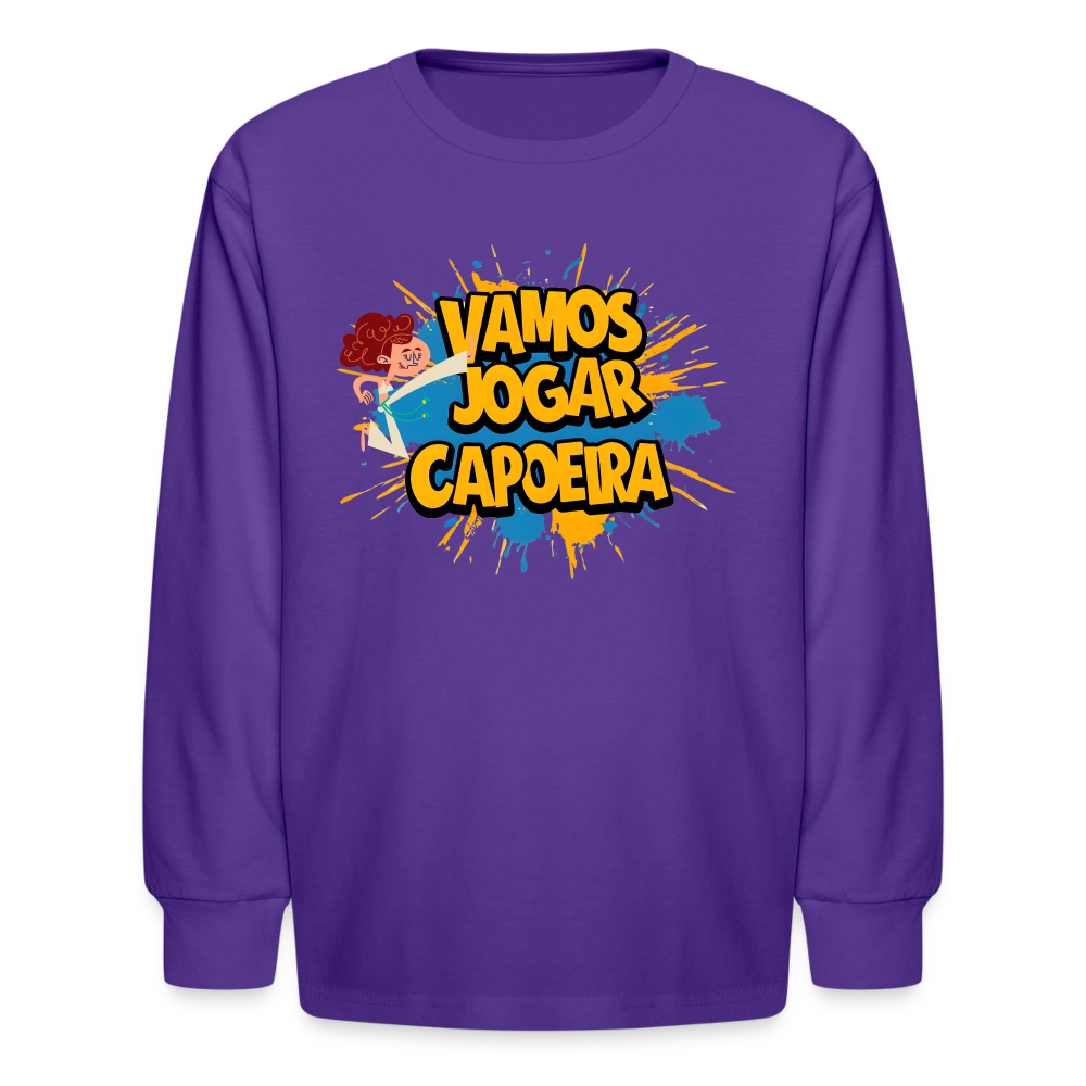 Capoeira Vamos Jogar Kids' Long Sleeve T-Shirt - dark purple