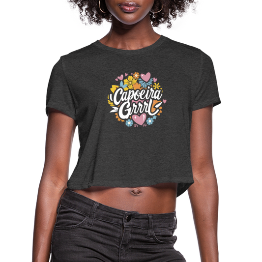 Capoeira Grrrl Women's Cropped T-Shirt - deep heather