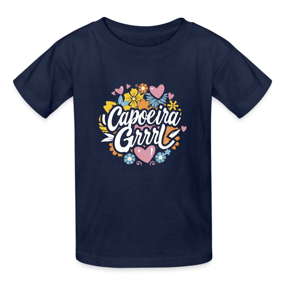 Capoeira Grrrl Gildan Ultra Cotton Youth T-Shirt - navy