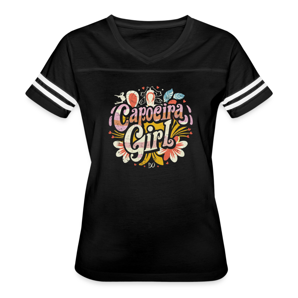 Capoeira Girl Women’s Vintage Sport T-Shirt - black/white