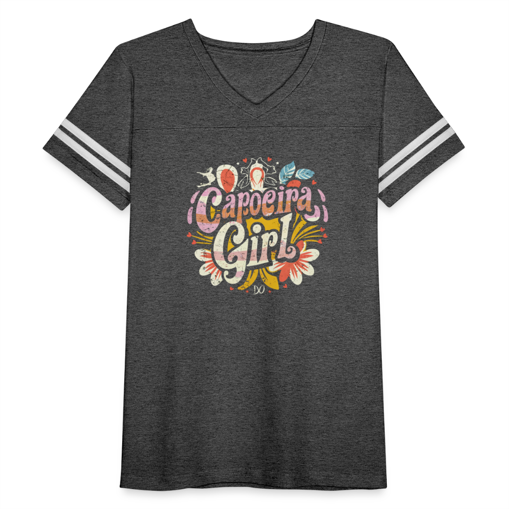 Capoeira Girl Women’s Vintage Sport T-Shirt - vintage smoke/white