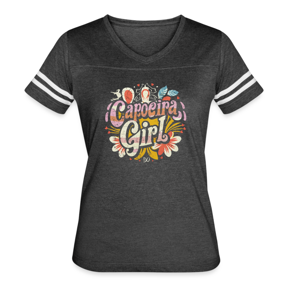 Capoeira Girl Women’s Vintage Sport T-Shirt - vintage smoke/white