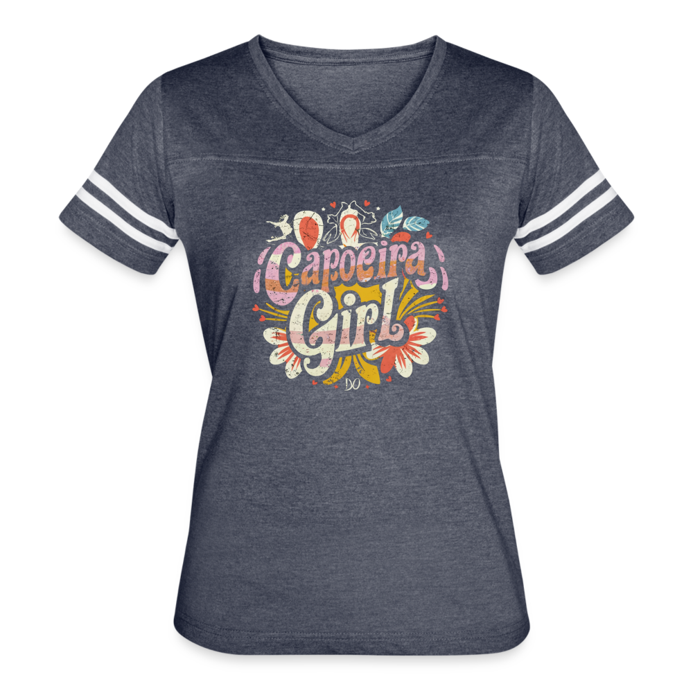 Capoeira Girl Women’s Vintage Sport T-Shirt - vintage navy/white