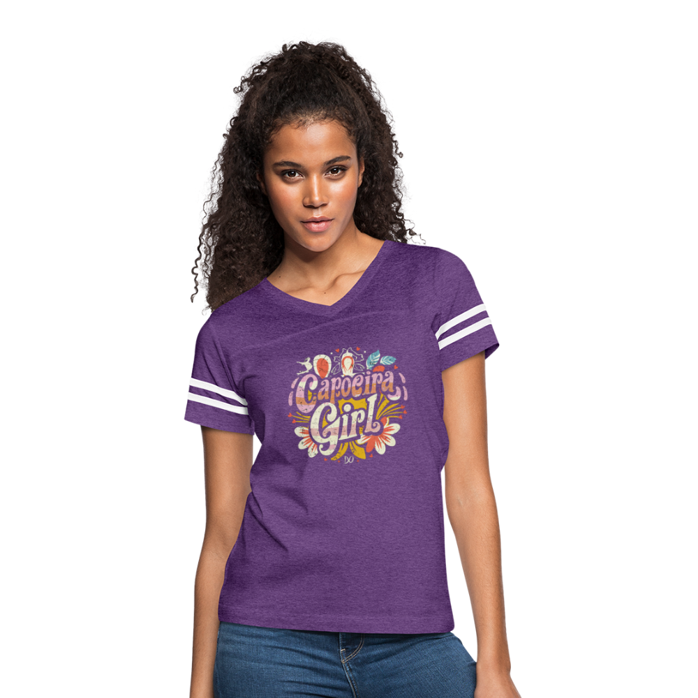 Capoeira Girl Women’s Vintage Sport T-Shirt - vintage purple/white