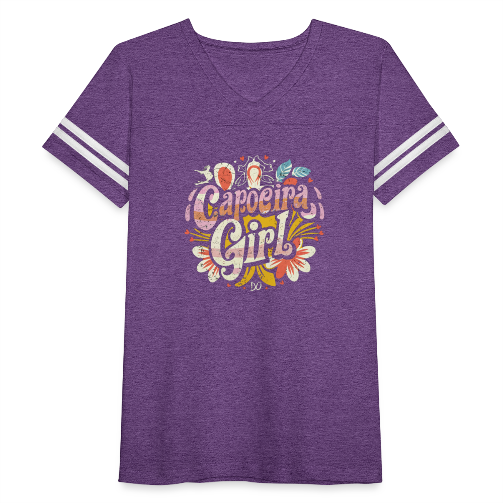 Capoeira Girl Women’s Vintage Sport T-Shirt - vintage purple/white